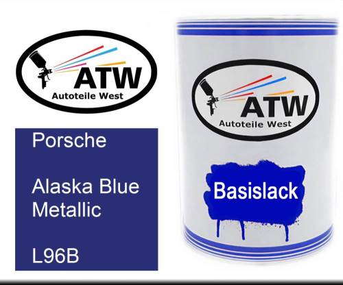 Porsche, Alaska Blue Metallic, L96B: 500ml Lackdose, von ATW Autoteile West.